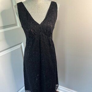 The Limited Black Lace V Neck Dress Size 8 EUC